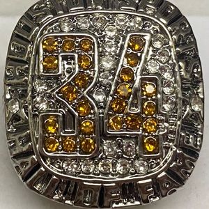 Nolan Ryan Hall of Fame Custom #34 Ring with STATS and sparkling stones Top--WOW